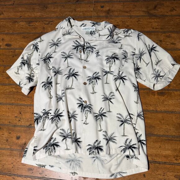 Pineapple‎ Moon palm tree casual button down shirt short sleeve medium - Picture 5 of 5